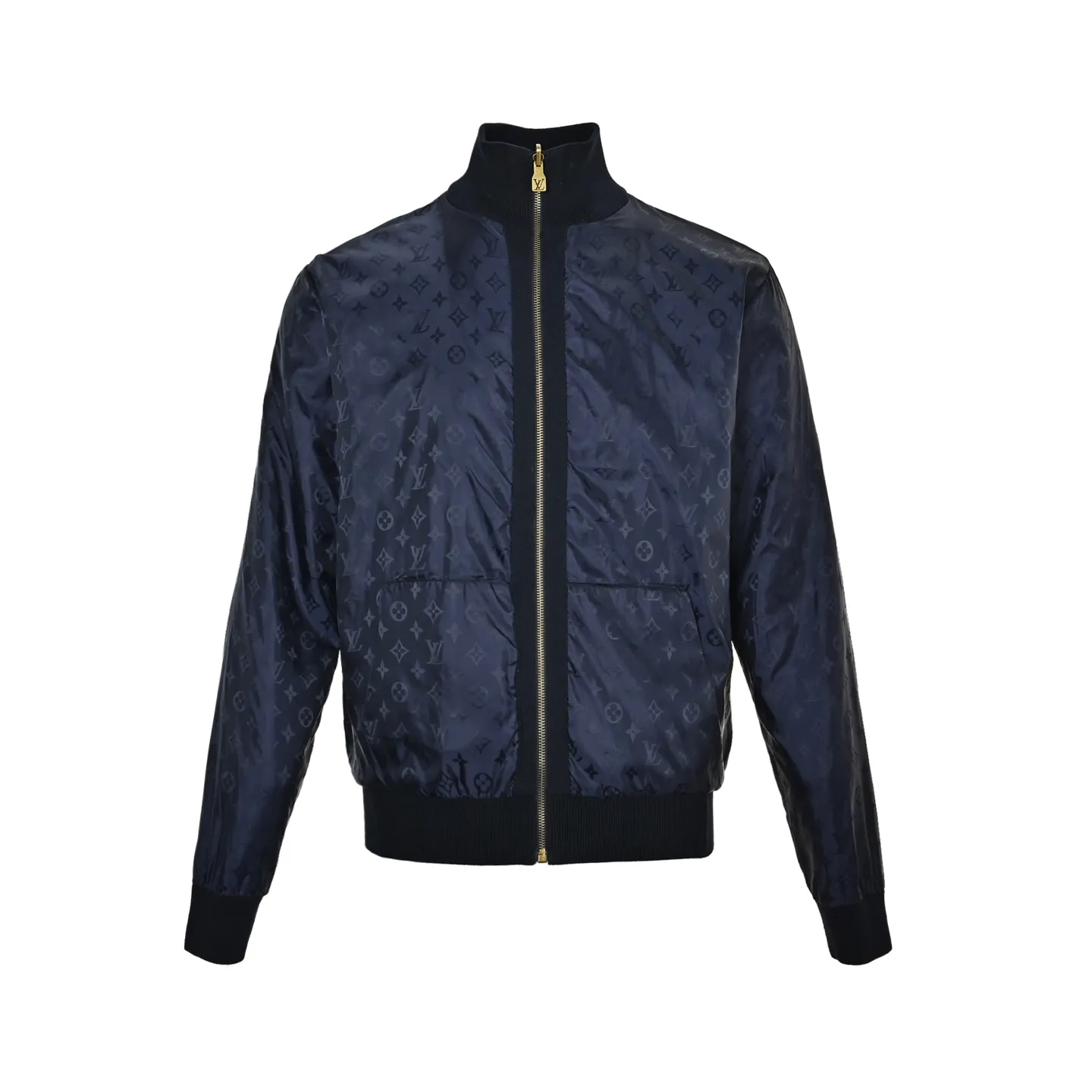 Louis Vuitton/Louis Vuitton leather label printed double-sided stand-up collar jacket